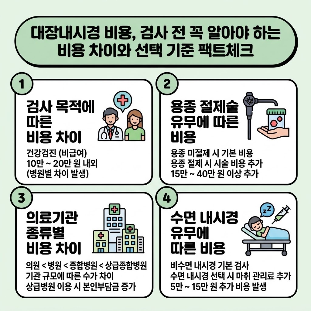 대장내시경 비용, 검사 전 꼭 알아야 하는 비용 차이와 선택 기준