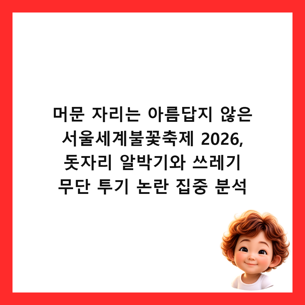 머문 자리는 아름답지 않은 서울세계불꽃축제 2026, 돗자리 알박기와 쓰레기 무단 투기 논란 집중 분석 썸네일