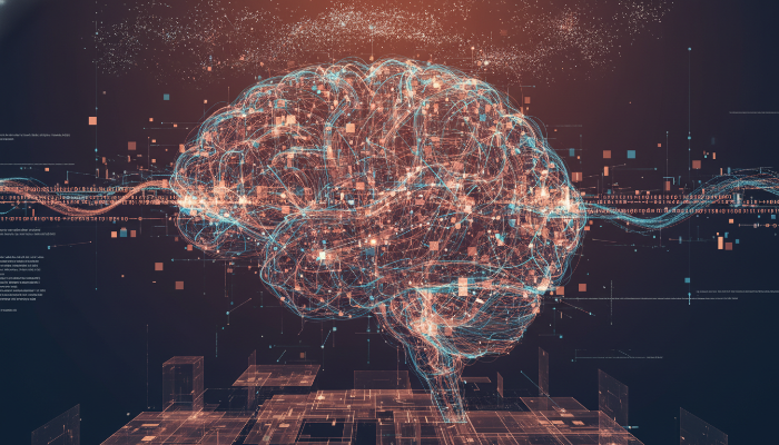 디지털 공학의 핵심인 2진법 데이터 흐름과 신경망의 결합 시각화
