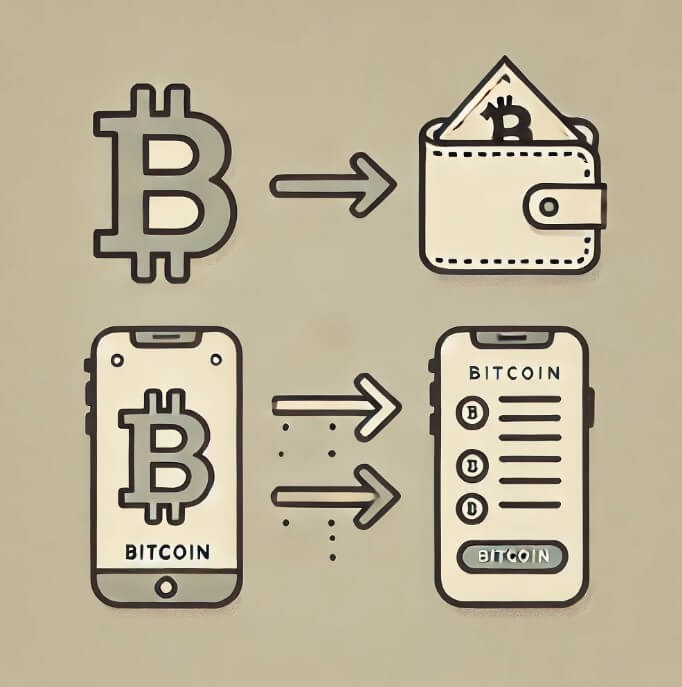 비트코인 결제를 의미하는 그림