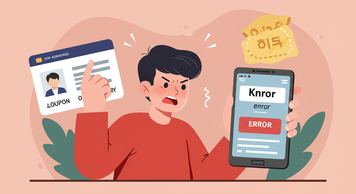 실명 인증 오류로 당황하는 모습