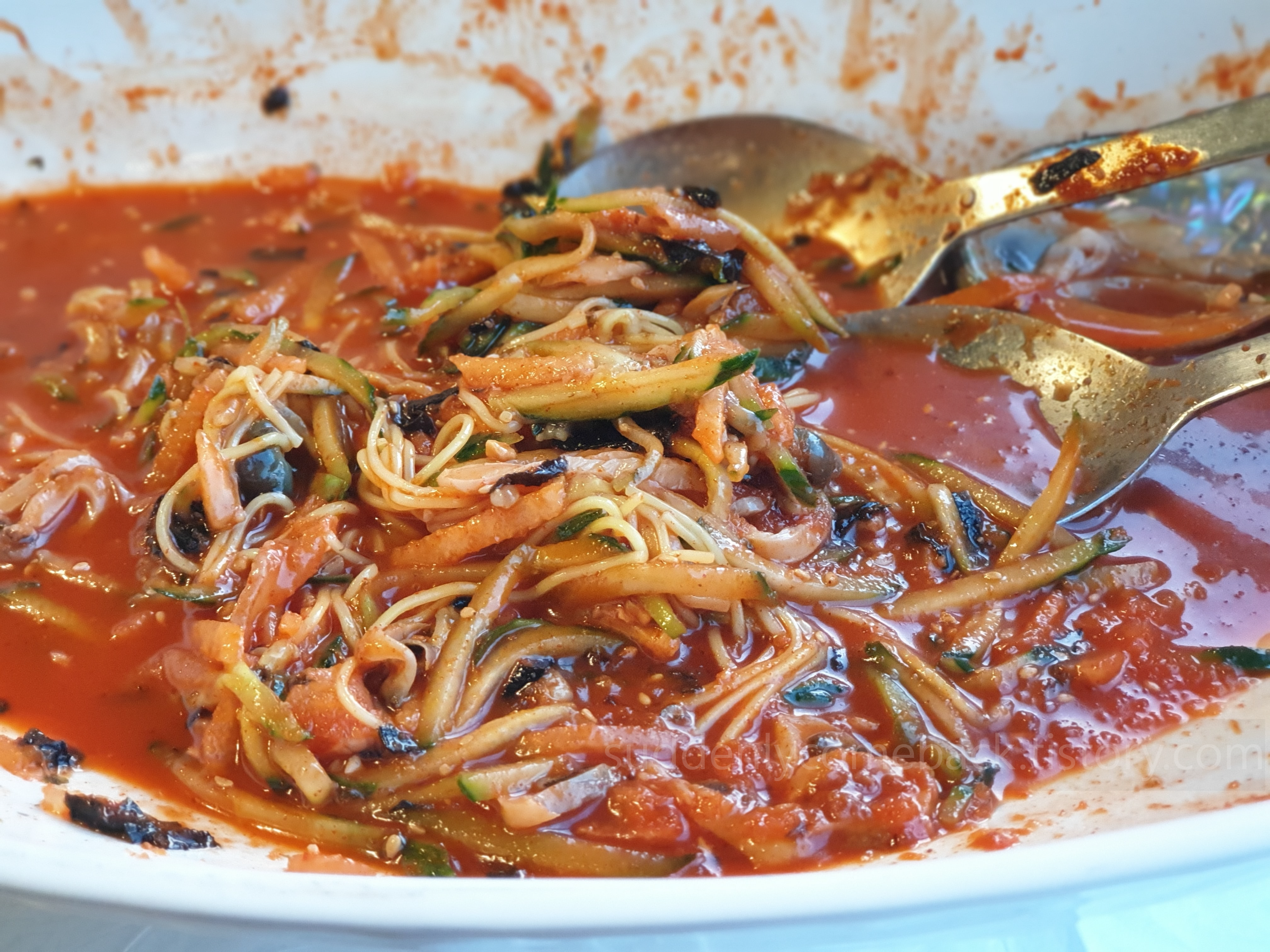 물회-소스-면-조합