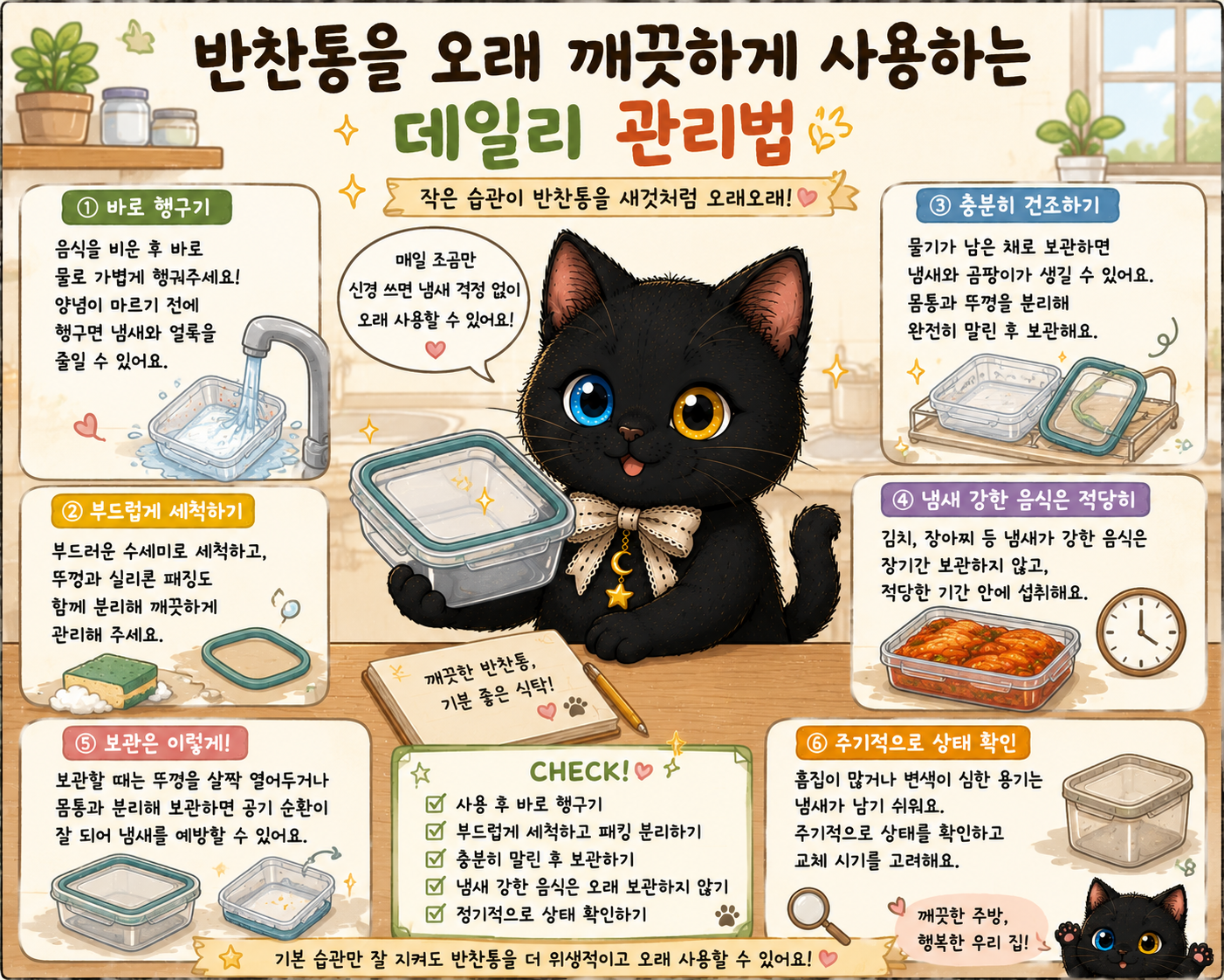 반찬통을 오래 깨끗하게 사용하는 데일리 관리법