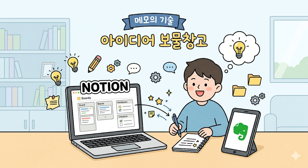 메모의 기술: 스쳐 지나가는 아이디어를 보물로 만드는 에버노트와 노션 활용법