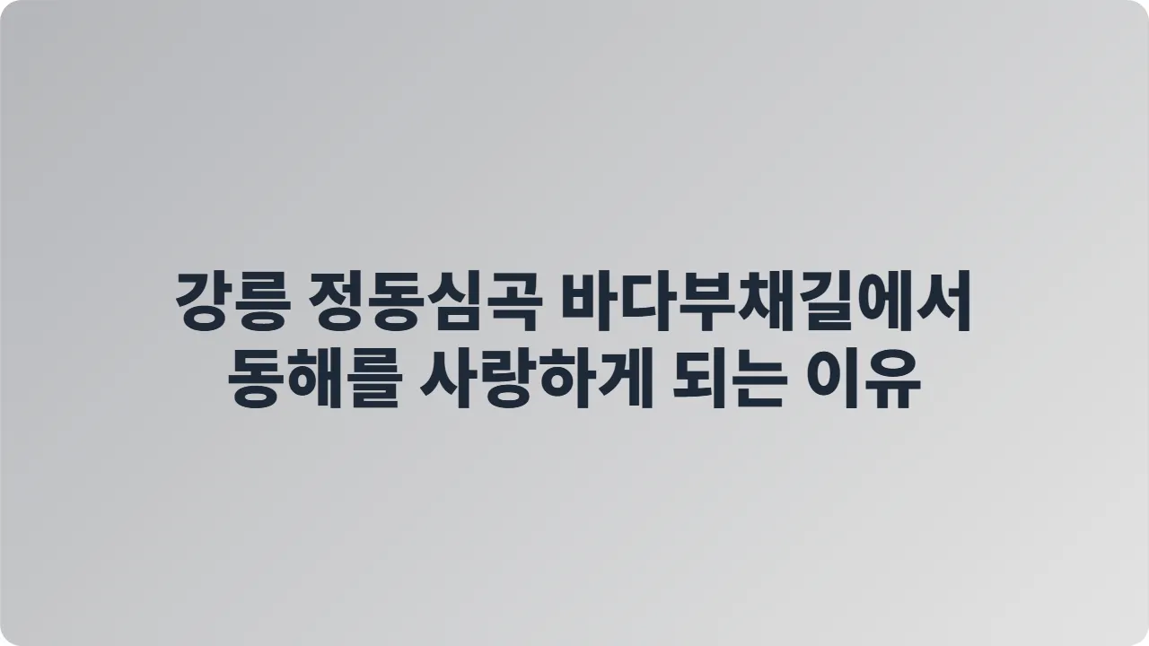 강릉 정동심곡 바다부채길에서 동해를 사랑하게 되는 이유