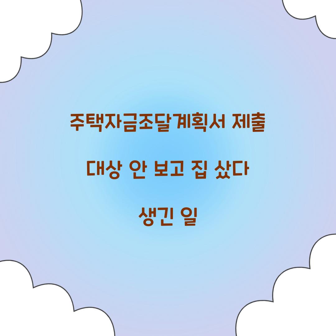주택자금조달계획서 제출 대상 안 보고 집 샀다 생긴 일