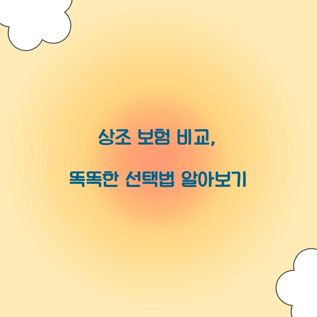 상조 보험 비교
