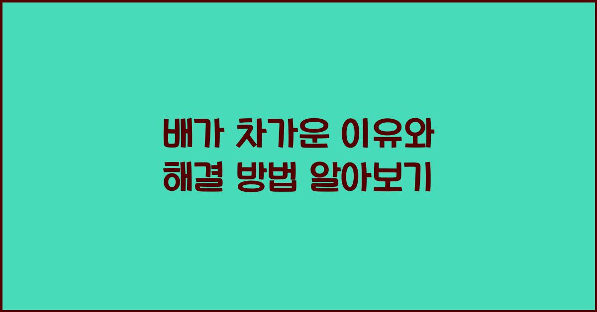 배가 차가운 이유