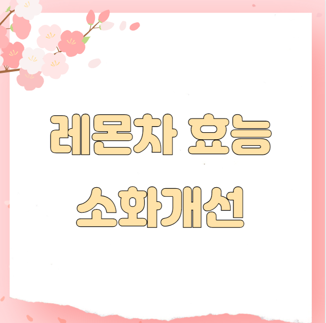 레몬차 효능 소화개선