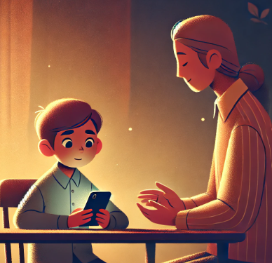 스마트폰 과의존에 대한 훈육 관련 이미지