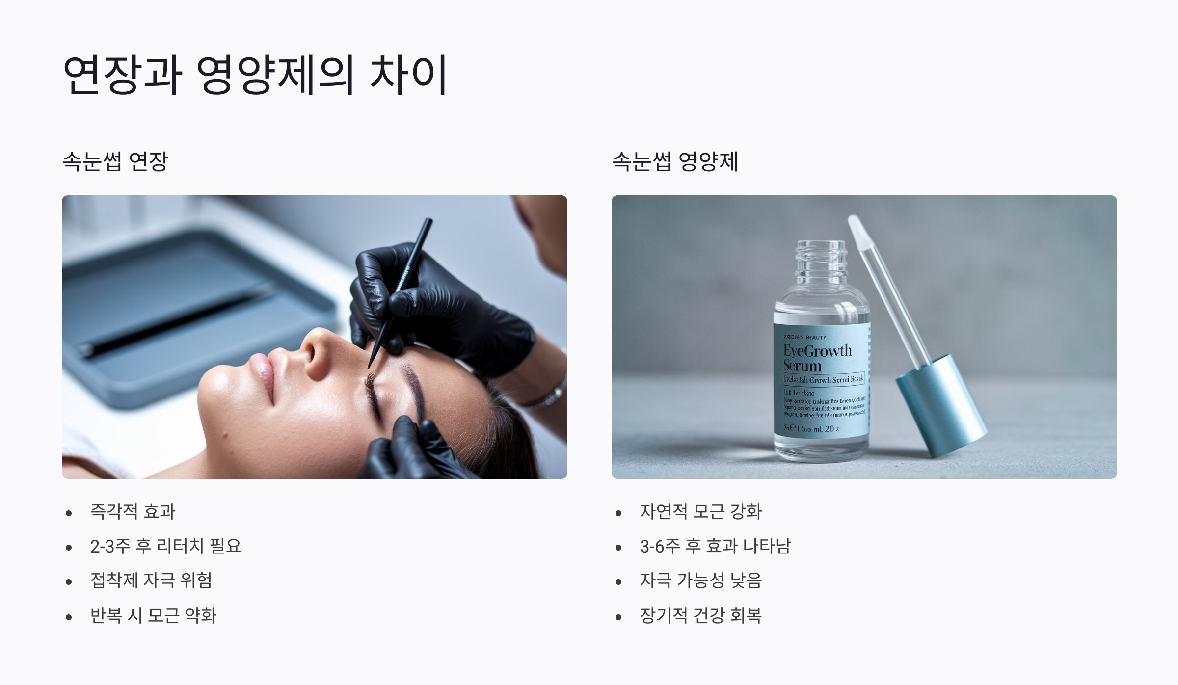 속눈썹 연장과 영양제의 근본적인 차이