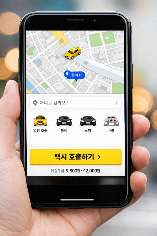 스마트폰으로 택시 부르는 방법