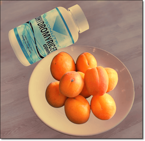 플라보놀이 풍부한 살구와 미리세틴 보충제