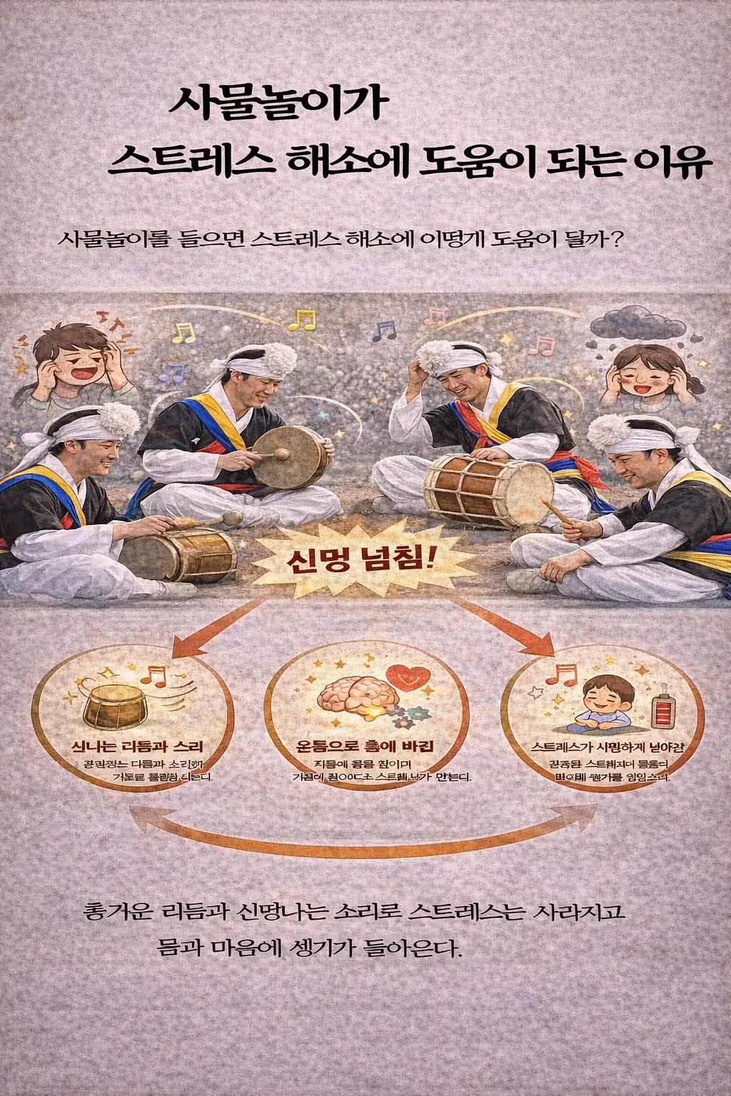 사물놀이가 스트레스 해소에 도움이 되는 이유