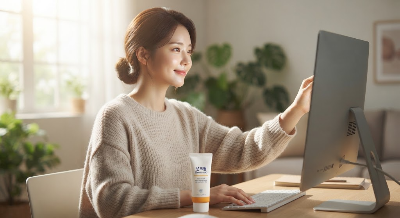"피부 콜라겐을 손상시키는 블루라이트 침투도"