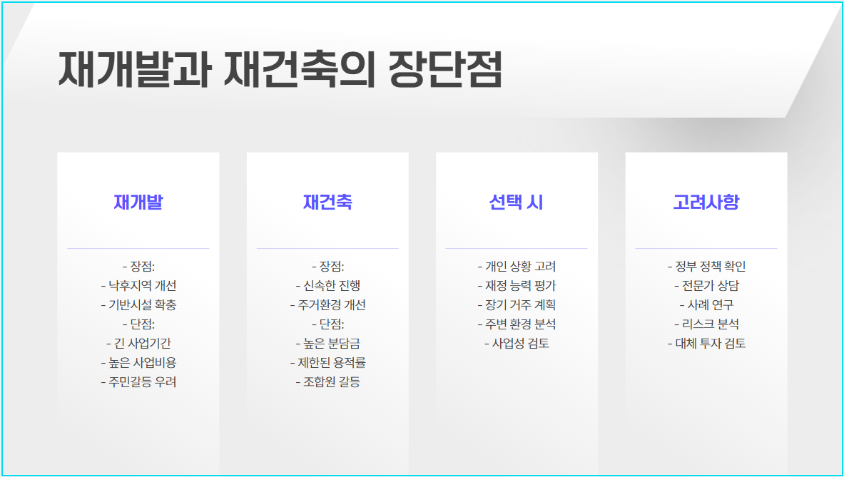 재개발 재건축의 장단점