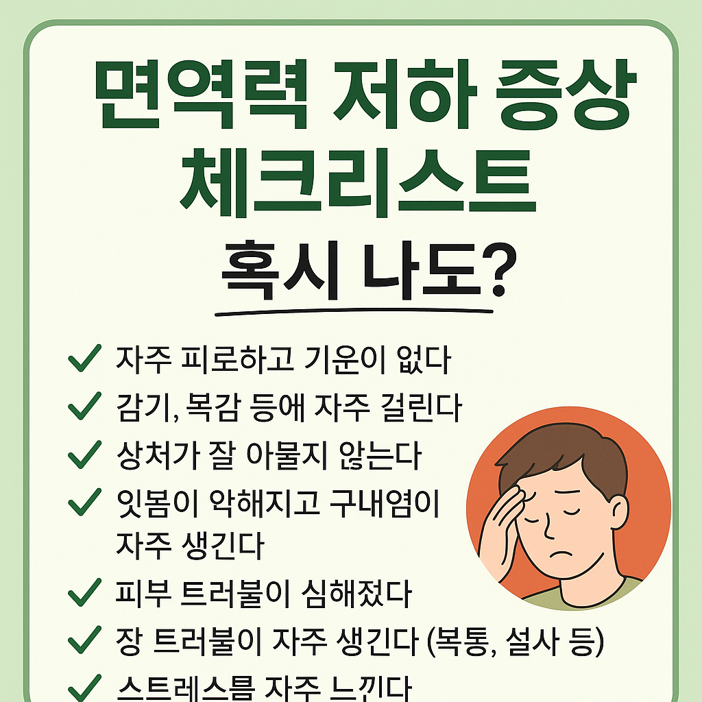 면역력 저하 증상 체크리스트, 혹시 나도?