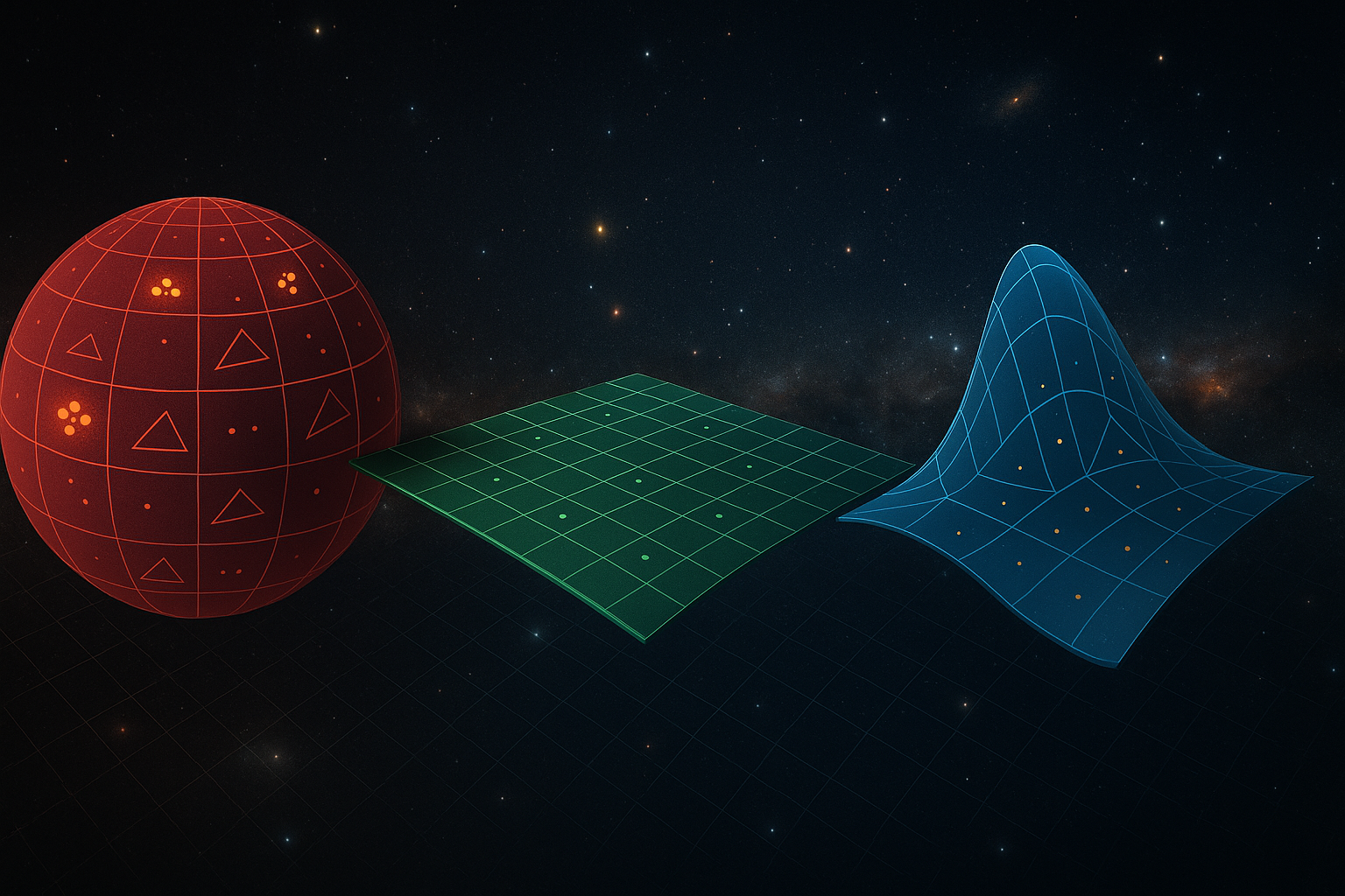 우주의 곡률과 밀도가 서로 어떻게 연결되어 있는지