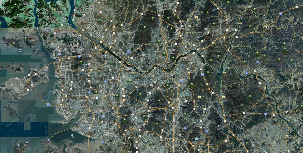 서울특별시를-위성으로-찍은-사진