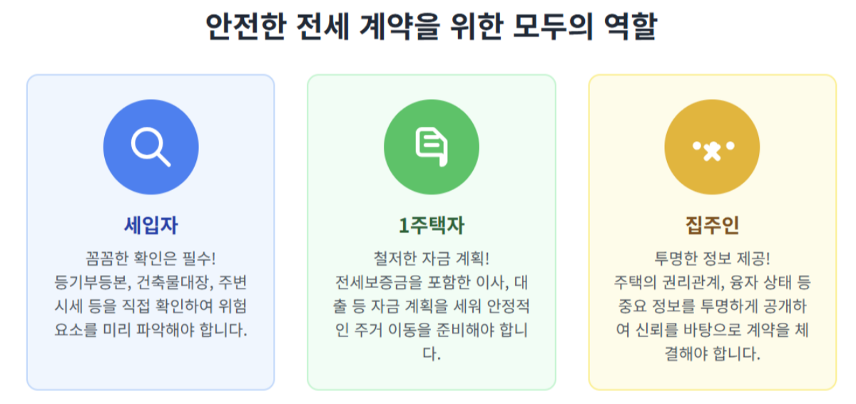 세입자, 1주택자, 집주인 대상별 행동 지침