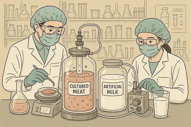 배양육과 인공 우유 실험실