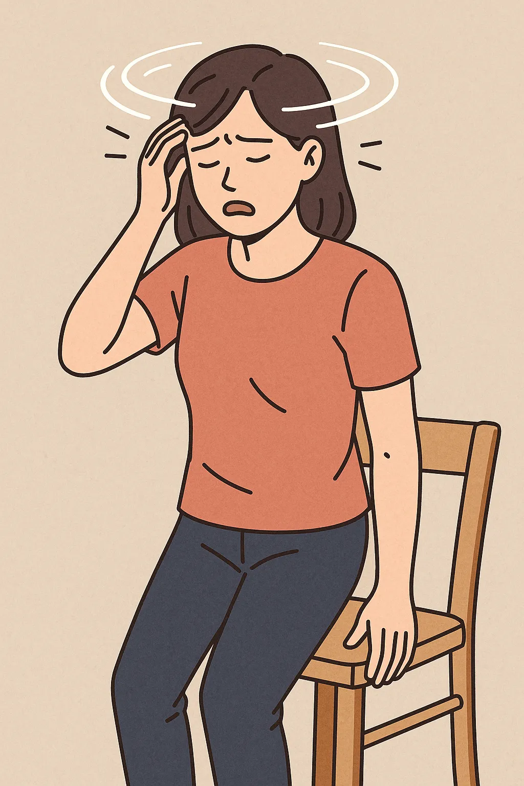 의자에-앉았다가-일어나는-순간-어지러움을-느끼는-여성의-일러스트