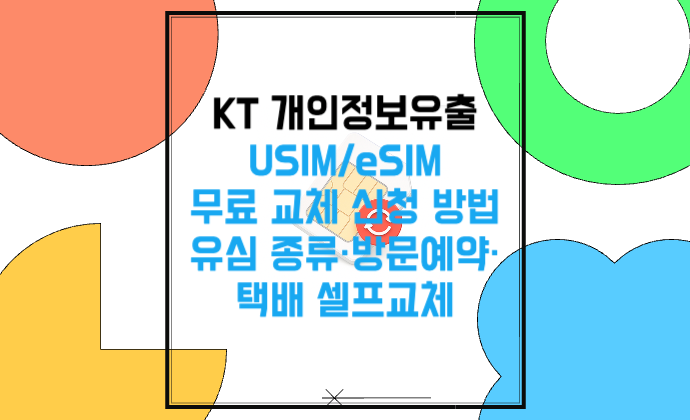 KT 개인정보유출 USIM/eSIM 무료 교체 신청 방법 유심 종류&middot;방문예약&middot;택배 셀프교체
