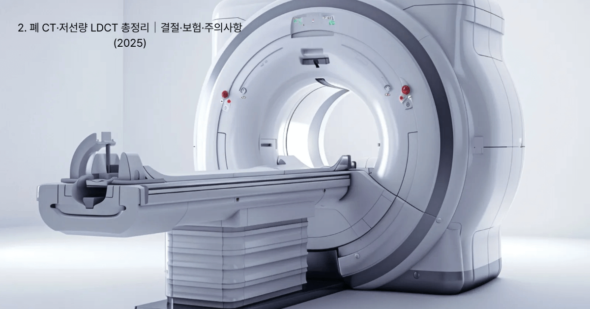 2. 폐 CT&middot;저선량 LDCT 총정리｜결절&middot;보험&middot;주의사항 (2025)