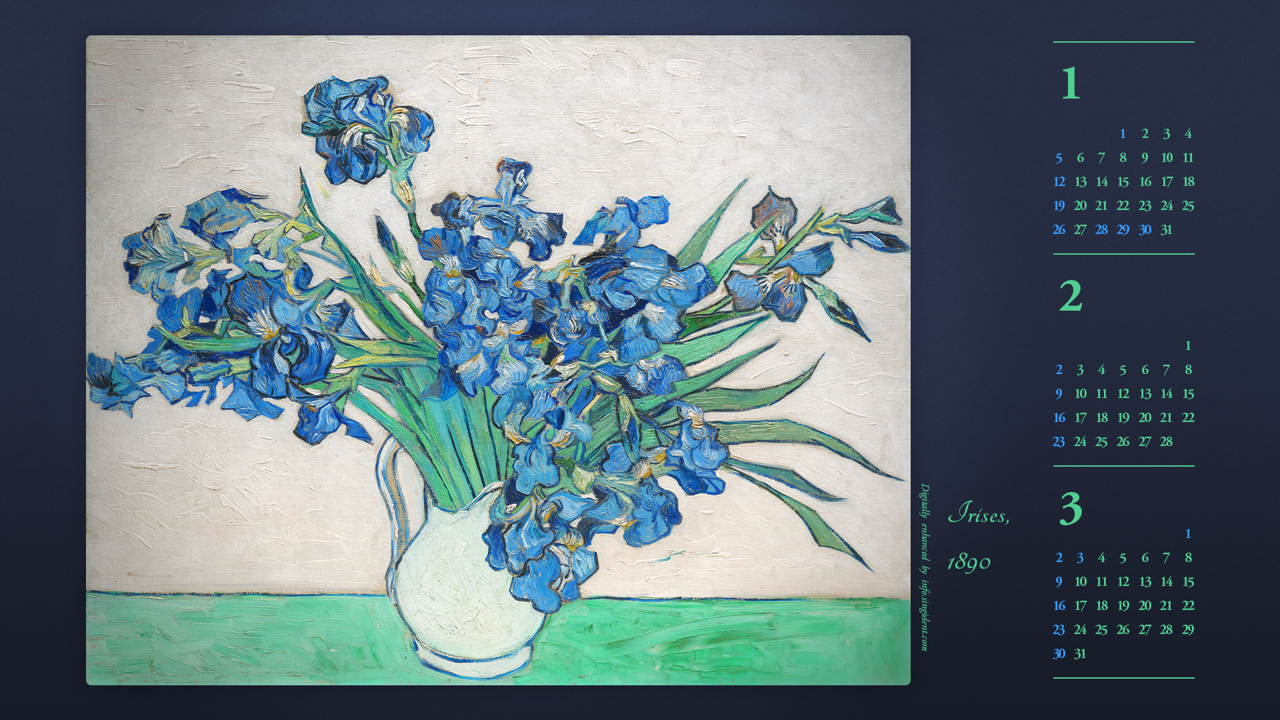 05 고흐 아이리스 B - 2025년2월 노트북배경화면