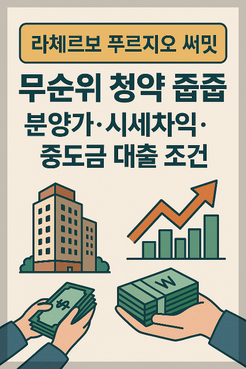 라체르보 푸르지오 써밋 무순위 청약 줍줍, 분양가·시세차익·중도금 대출 조건