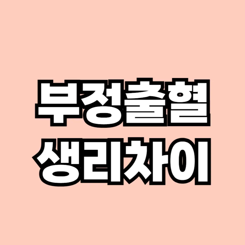 부정출혈 생리 차이