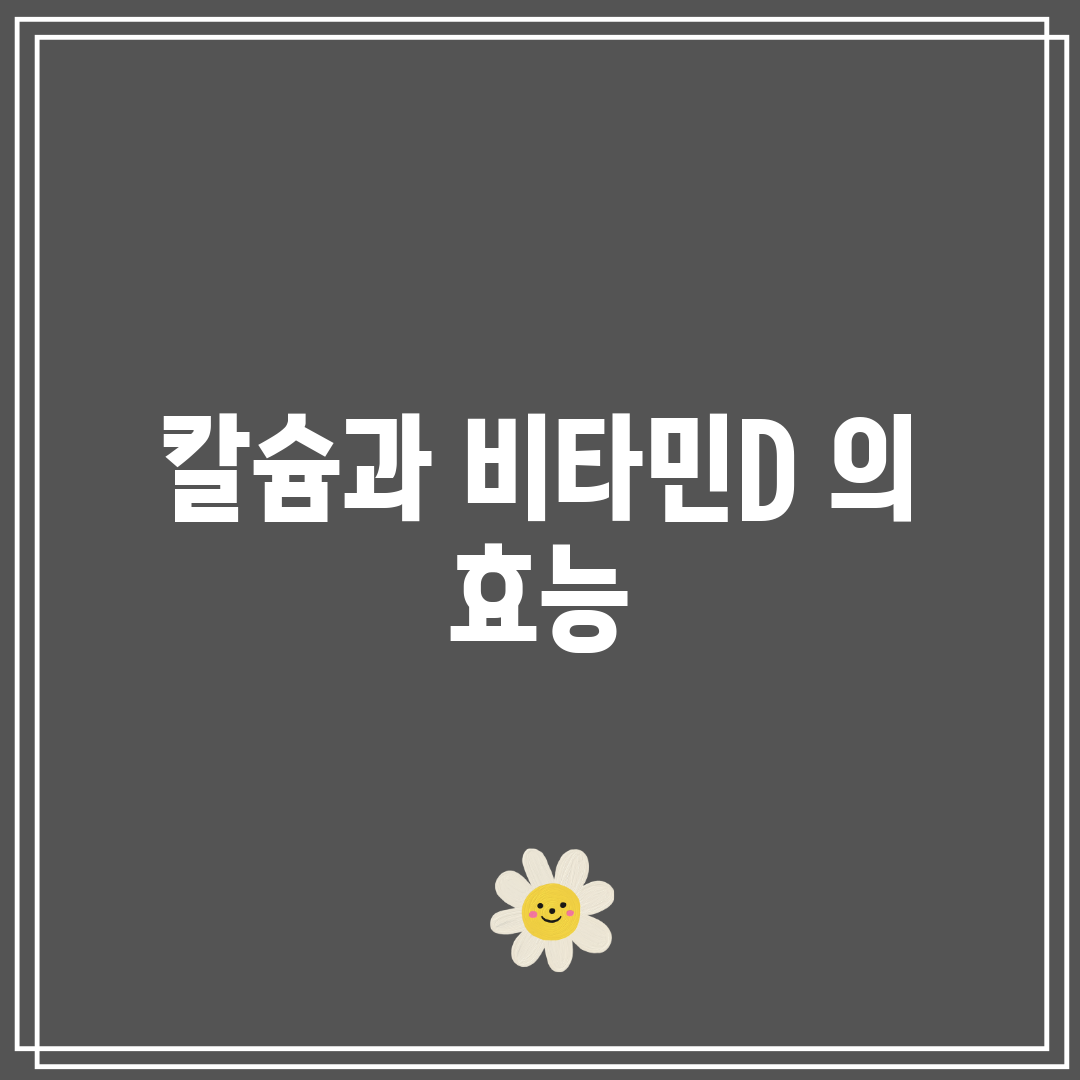 칼슘과 비타민D 의 효능