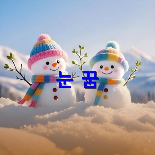 털모자와-목도리-그리고-나무가지로-팔을-만들어-놓은-두개의-눈사람