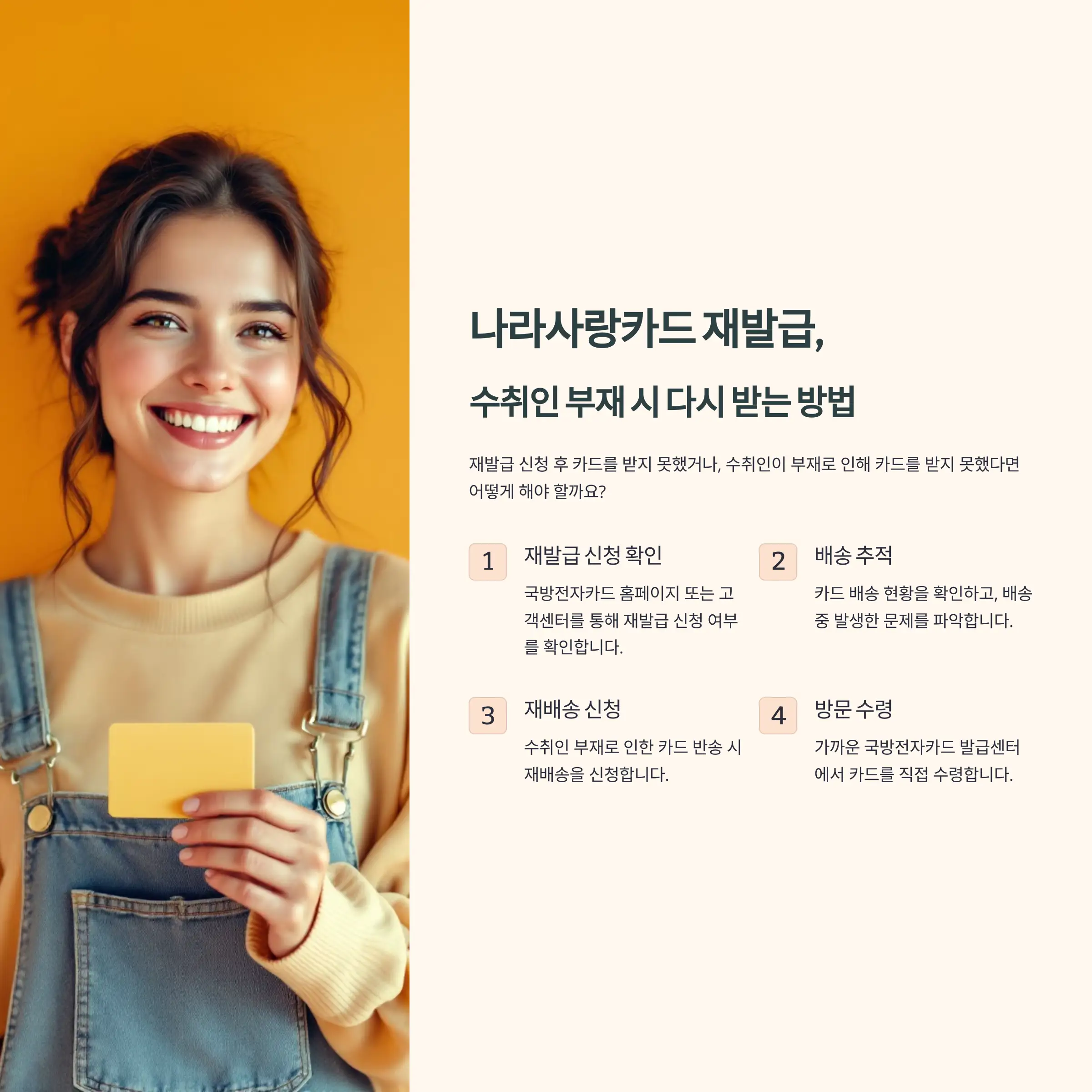 나라사랑카드 재발급, 수취인 부재 시 다시 받는 방법