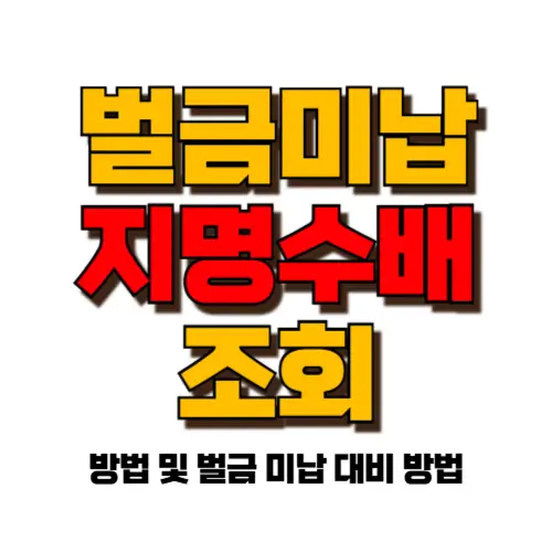 벌금미납 지명수배 조회
