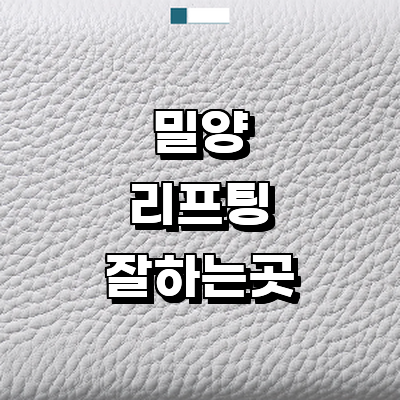 밀양시 리프팅 병원