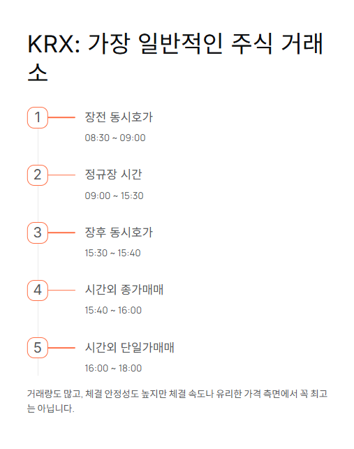 krx 가장 일반적인 주식 거래소