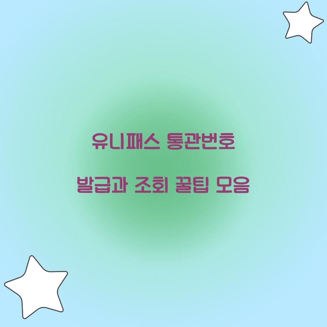 유니패스 통관번호