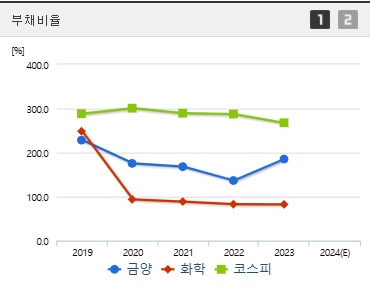 금양 주가 부채비율 (0120)