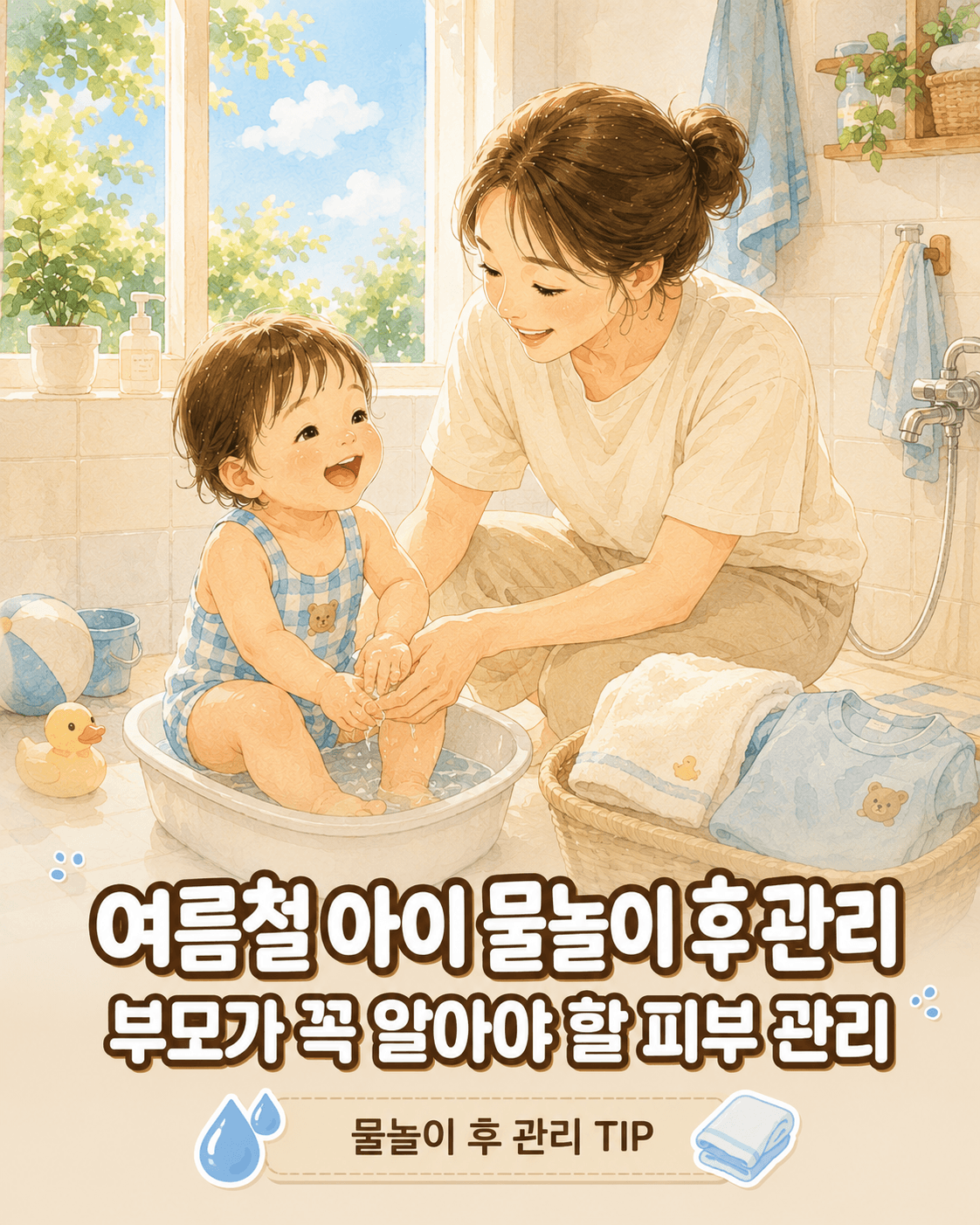 여름철 아이 물놀이 후 관리, 부모가 꼭 알아야 할 피부 관리