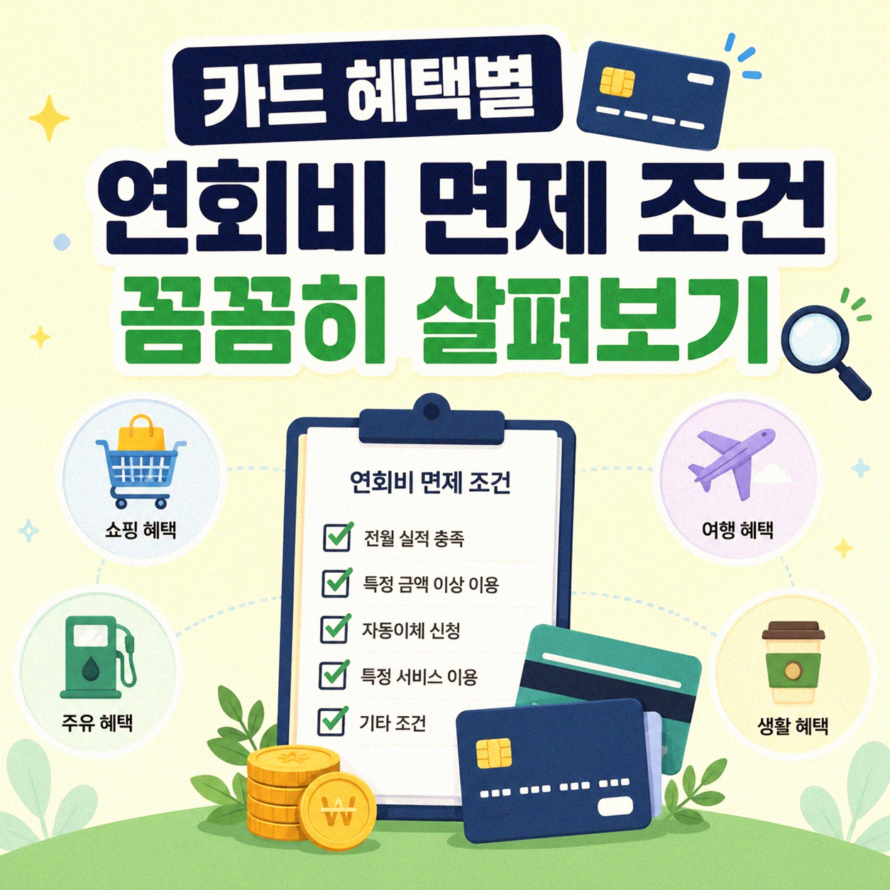 신용카드 연회비 면제 조건, 제대로 확인하는 법