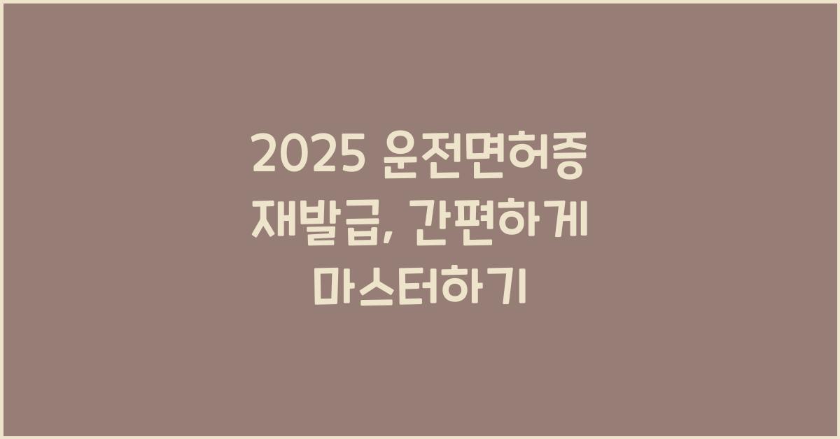 2025 운전면허증 재발급