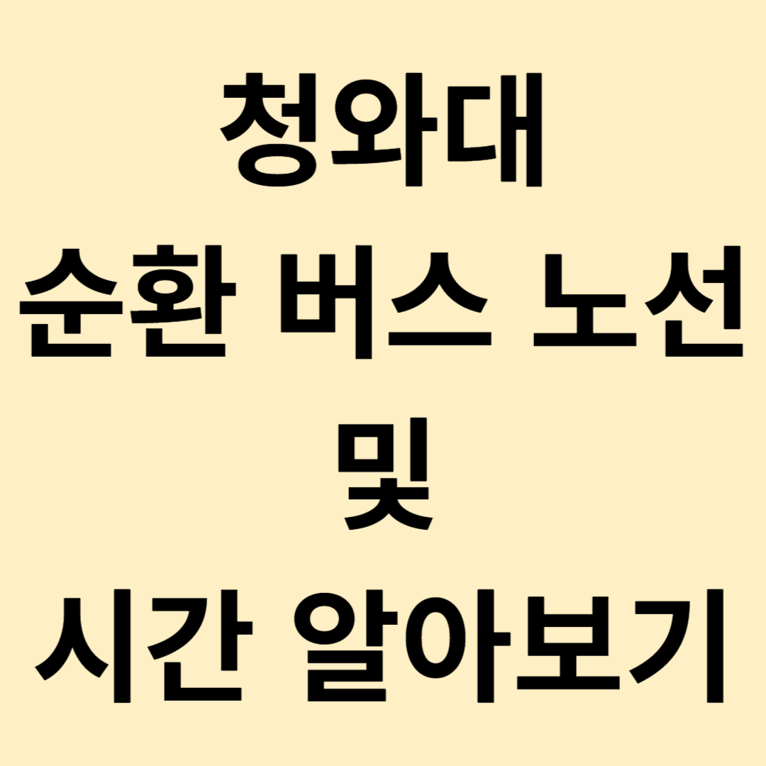 청와대 순환 버스 노선