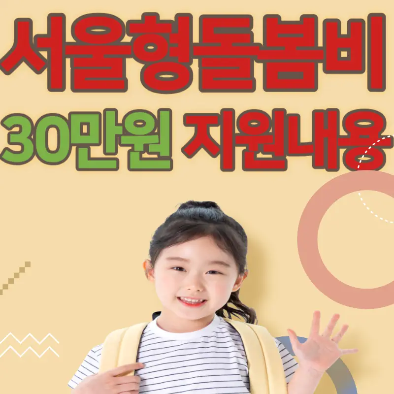 서울형 아이 돌봄비 지원내용