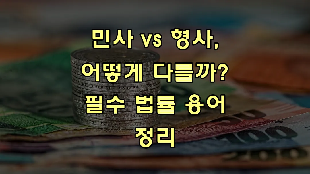 민사 vs 형사, 어떻게 다를까? 필수 법률 용어 정리