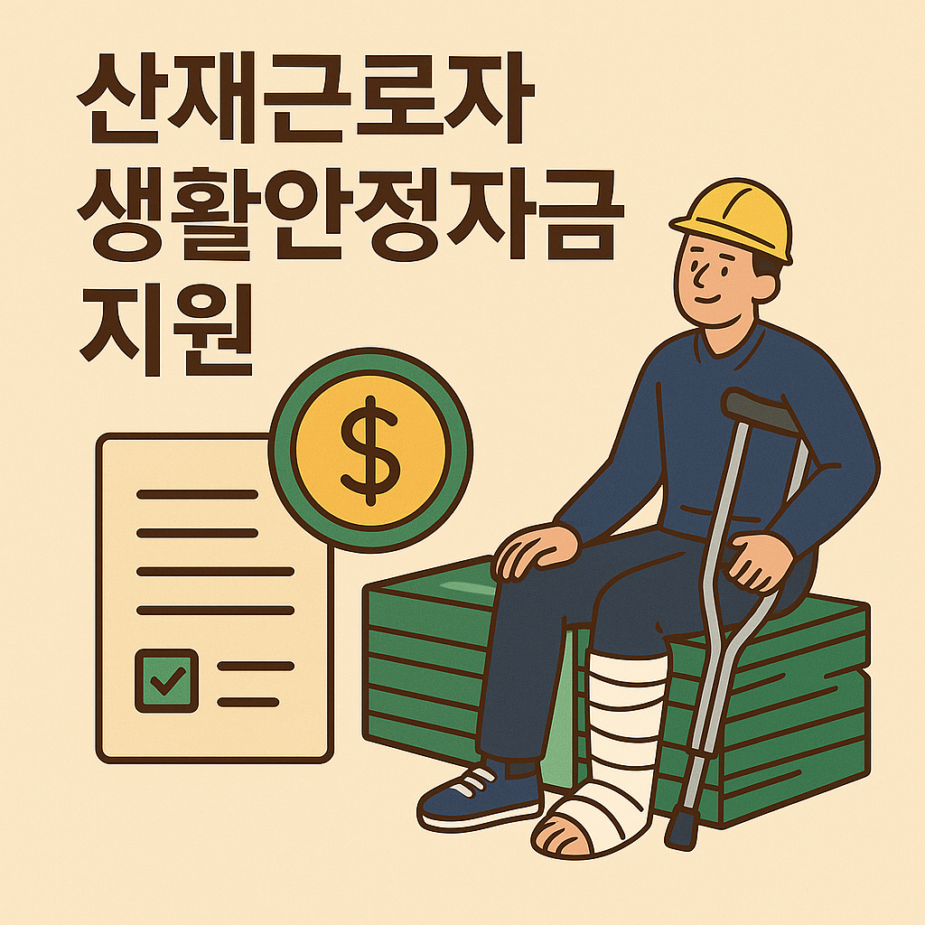 산재근로자 생활안정자금 지원 포스터 이미지