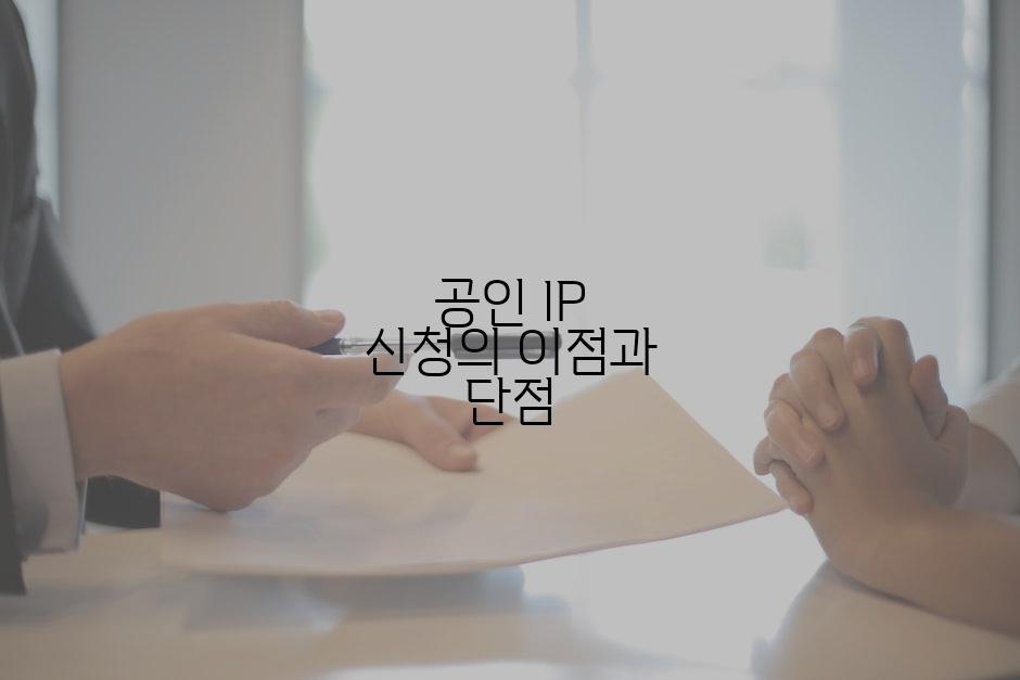 공인 IP 신청의 이점과 단점