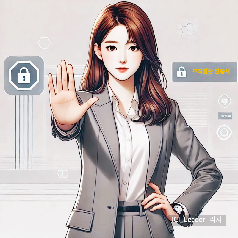 보안의 중요성을 강조하며 제스처를 취하는 20대 한국 여성 전문 강사