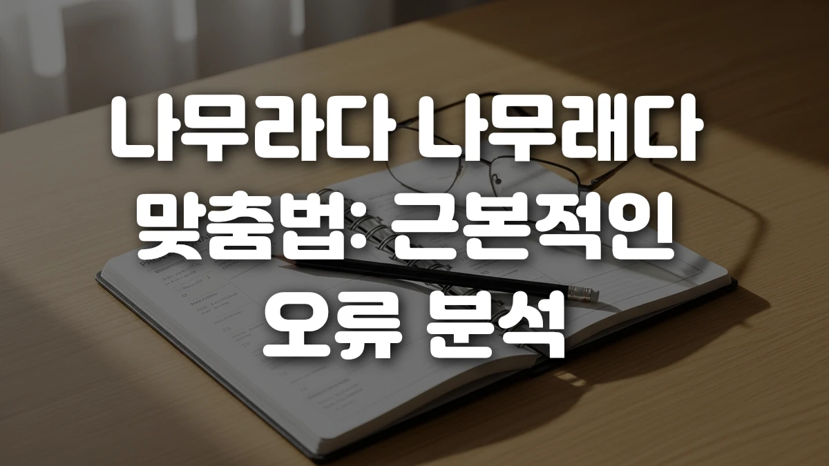 나무라다 나무래다 맞춤법 근본적인 오류 분석