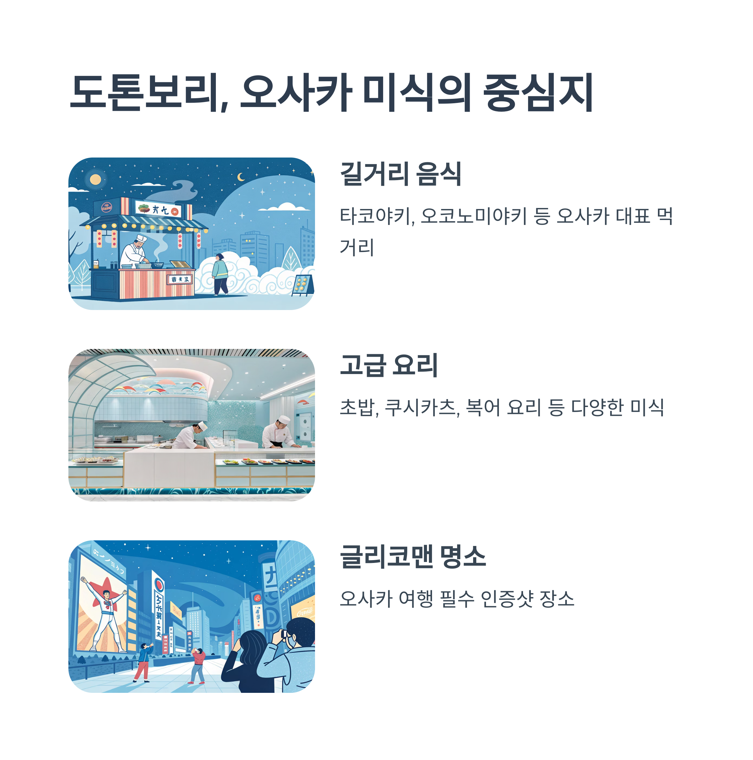 도톤보리, 오사카 미식의 중심지